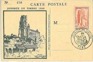 25535 - FRANCE - MAXIMUM CARD1946: Journee du Stampbre - ARCHITECTURE-