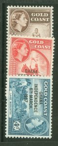 Ghana #25-27 Mint (NH) Single (Complete Set)