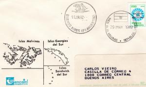 Argentina 1982 Sc#1338 Claim on Falkland Islands ovpt.Postmark Bs.As/Malvinas