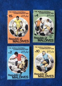 Maldives 1986 World Cup Football Calcio Ovpt Mexico Germany Argentina MNH