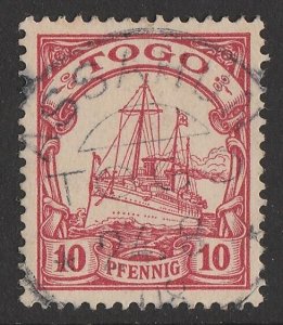 GERMANY - COLONIES Togo 1900 Yacht 10pf carmine, no wmk.