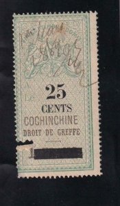 French Indo-China: Cochin: Court Duties: Barefoot #11, Used (42682)