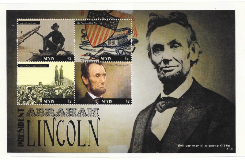 NEVIS #1674-5  AMERICAN CIVIL WAR-LINCOLN'S WORDS  MNH