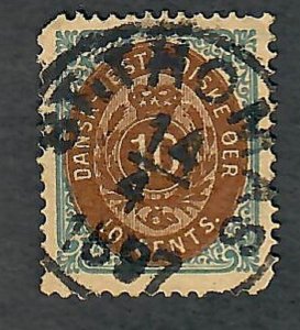 Danish West Indies #10 used single (perf 14 x13.5)