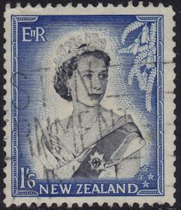 New Zealand - 1954 - Scott #298 - used - Queen Elizabeth II