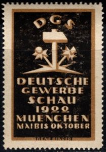 1922 German Poster Stamp German Commercial Show May-October Munich