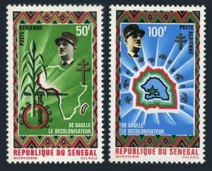 Senegal C92-C93,MNH.Michel 444-445. Charles de Gaulle,1970.Map.