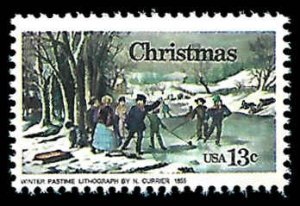 PCBstamps   US #1703 13c Christmas-Winter Pastime, MNH, (23)