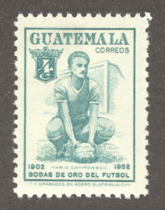 Guatemala Scott 357 Unused LHOG - 1956 50 Years of Soccer in Guatemala