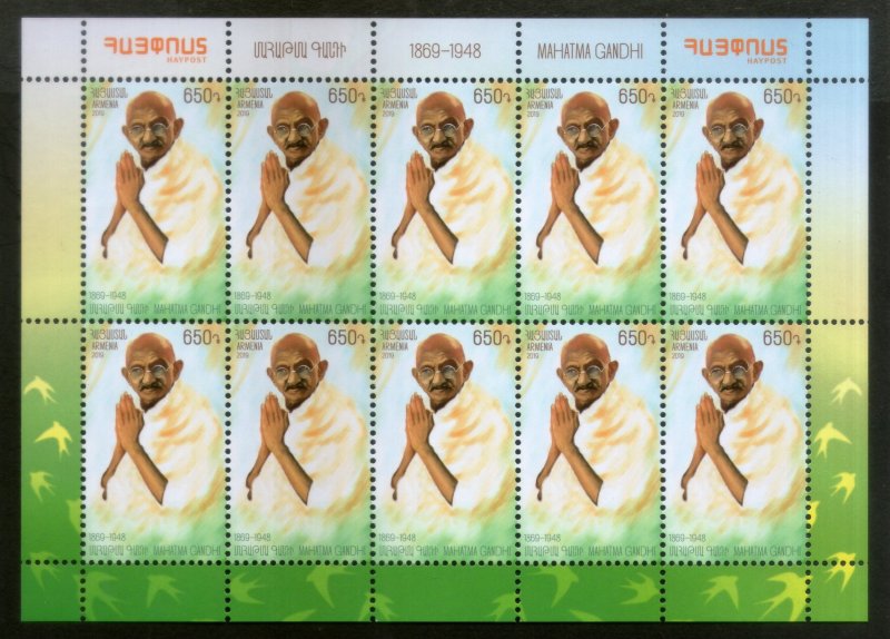 Armenia 2019 Mahatma Gandhi of India 150th Birth Anni. Sheet MNH # 8109C