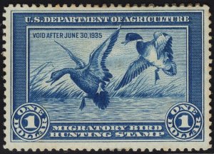 US #RW1  $1 Blue Duck Stamp MINT NO GUM SCV $175.00