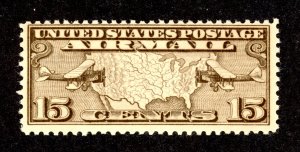 US C8 MH 1926 15c olive brown Air Mail