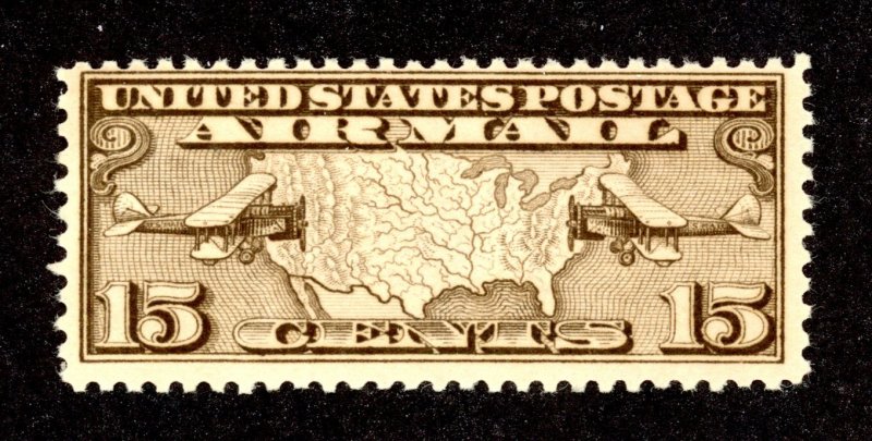 US C8 MH 1926 15c olive brown Air Mail