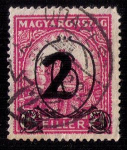 Hungary Sc 467 Used Overprinted 6f Over 2fon 8f Mag Crown of St Stephen F-VF