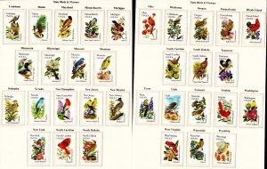 US Stamp Scott #1953-2002, State Birds & Flowers, Set of 50 Singles, MNH