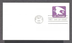 US - U592 - FDC Entire/(18c) B - Violet Eagle 