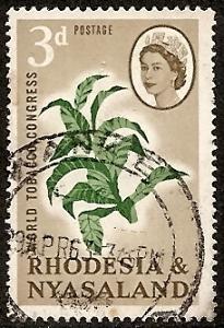 RHODESIA & NYASALAND 184 Used 1963 3p Tobacco Plant