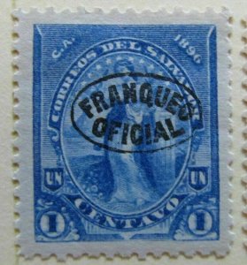 A6P38F204 Salvador Official Stamp 1896 Unwmk optd 1c mh*-