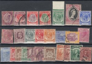 Straits Sarawak Malaya Unchecked Collection Of 26 Values MH/FU JK4419