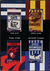 AUSTRALIA 1996 AFL Centenary set booklets PO folder. SG SB92/108. ACSC cat $144.