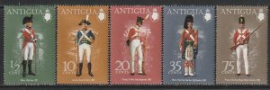 1974 Antigua - Sc 329-33 - MH VF - 5 single - Military Uniforms