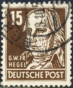 Germany DDR 1948 Sc 10N34 Soviet Zone Hegel Portrait Stamp U