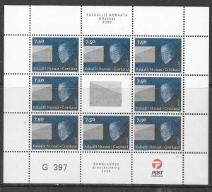 Greenland #512a 5.75k sheet of 8+ central label EUROPA (MNH) CV.$24.00