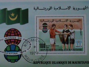 ​MAURITANIA-1978-- WORLD CUP SOCCER-ARGENTINA'78-CTO S/S VF-FANCY CANCEL