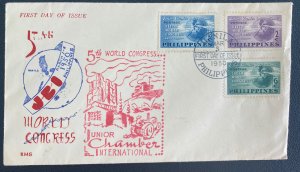 1950 Manila Philippines First Day Cover FDC 5th World Congress Junior Chamber