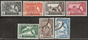Penang  45-51  used/mint, hinged. (46, 50-51 are used). Short set. 1957.  (P478)