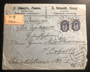 1906 Tallinn Estonia Russia Commercial Cover To Erfurt Germany