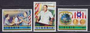 Liberia 733-735 lnauguration of Pres.Tolbertl 1976