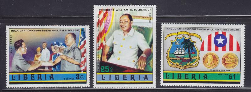 Liberia 733-735 lnauguration of Pres.Tolbertl 1976