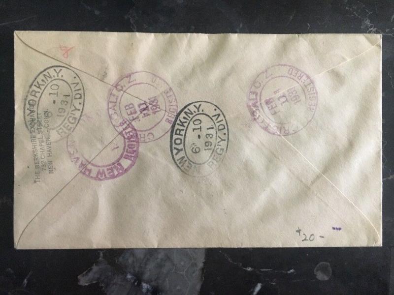 1931 Canal Zone first flight Diplomatic cover To Us Consulate Maturin Venezuela