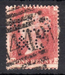 PENNY RED PLATE 192 WITH 'N C S & C' PERFIN