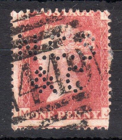 PENNY RED PLATE 192 WITH 'N C S & C' PERFIN