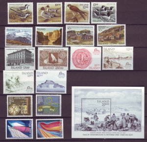 Z880 JLstamps 1986 iceland mnh year set #618-up