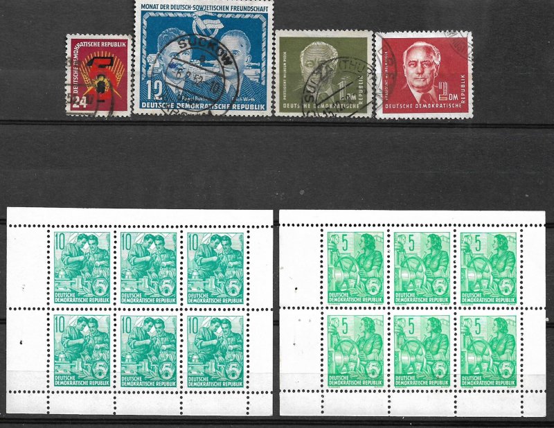 COLLECTION LOT #429 GERMANY EAST 16 STAMPS 1951+ MNH/USED