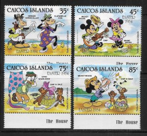 Caicos Islands 42-45 Disney 1984 Easter MNH c.v. $8.00