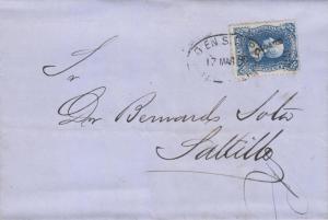 G)1880 MEXICO, CIRCULATED COVER TO SALTILLO, SAN LUIS POTOSI