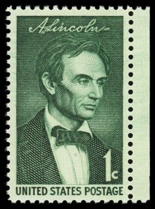 US Sc 1113 XF/MNH  - 1959 1¢ Beardless Lincoln - Very Well Centered - Fresh