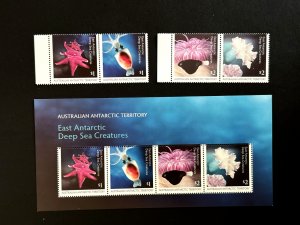 Australian Antarctic Territory:  2017,  Deep Sea Creatures, MNH set + M/S