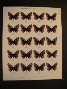 Scott 4603, 65c Baltimore Checkerspot, sheet of 20, #V1111, MNH Beauty