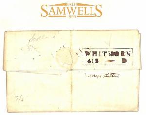 MS2950 1822 GB Scotland IRISH SEA MAIL *Whithorn* Dumfries Cover Abbeylands 