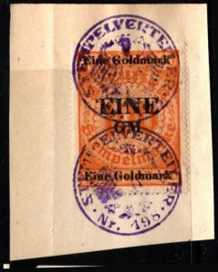 1920 Germany Prussia Revenue 1 Goldmark General Stamp Duty w/Official Cancel