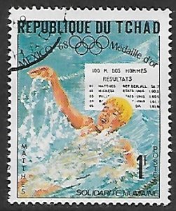 Chad # 182 - Golden Medal, Back-stroke swimming - used.....{KlGr}