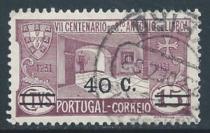 Portugal #544 Used 15c St. Anthony's Birthplace Issue Surcharged