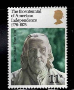 Great Britain Scott 785  MNH** Ben Franklin American Bicentennial stamp