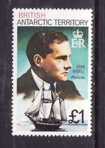 British Antarctic Territory-Sc#59- id3-unused NH 1pd John Rymill-Ships-1978-