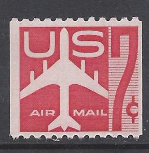 USA Air Mail C61 7cent MNH Silhouette of Jet Coil red